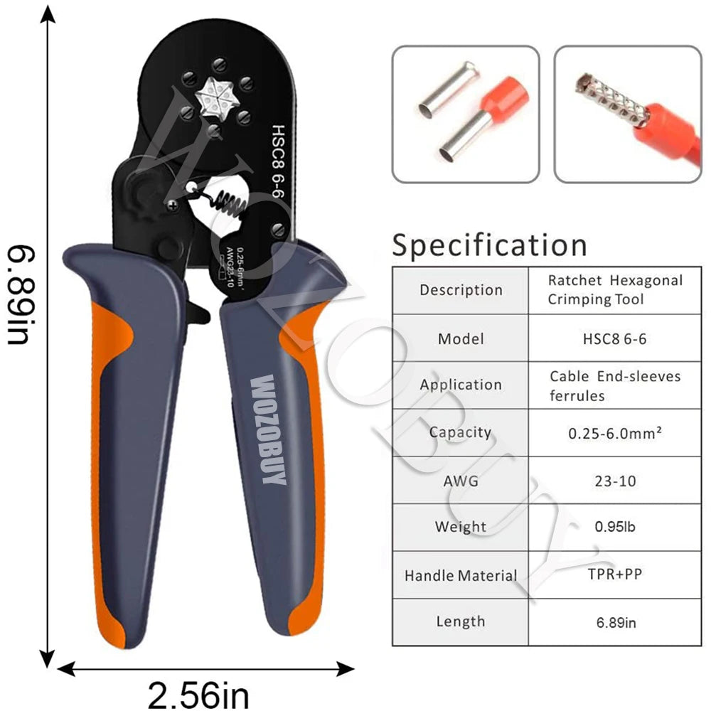 Crimping Tool, RatchetWire Crimper for Electrical Wire Connectors