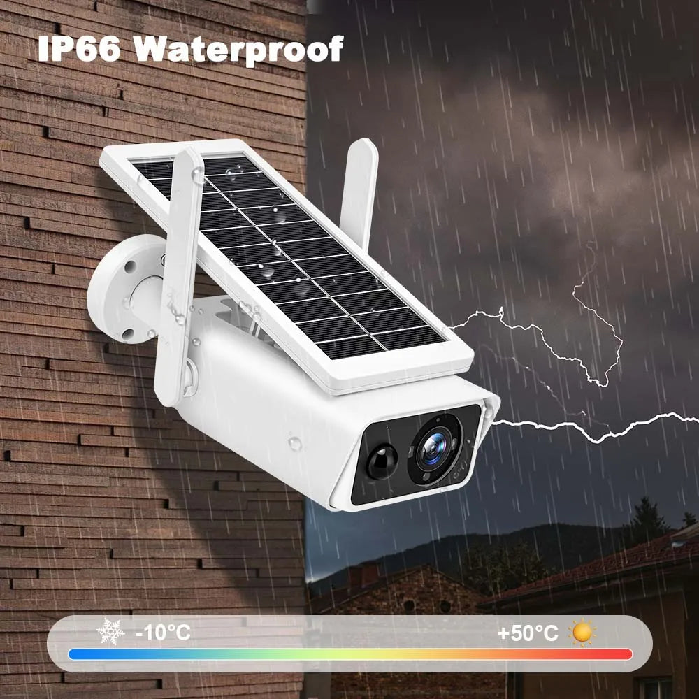 4MP Solar Camera WiFi Outdoor 100° Wide View Security